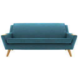 G Plan Vintage The Fifty Five Large 3 Seater Sofa Fleck Blue